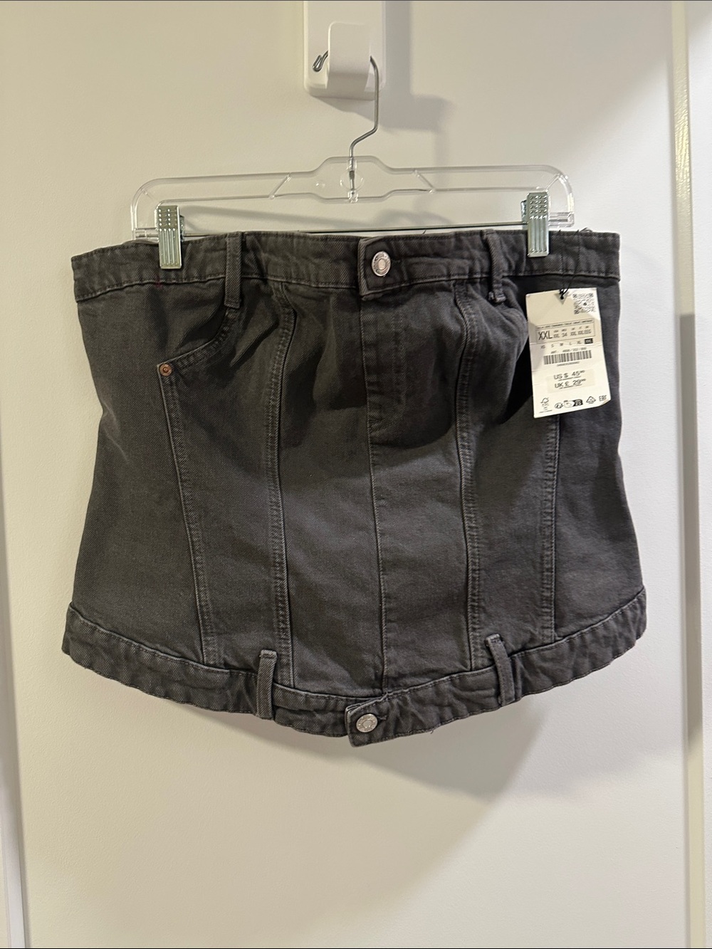 Dark Gray Denim Top - Women's